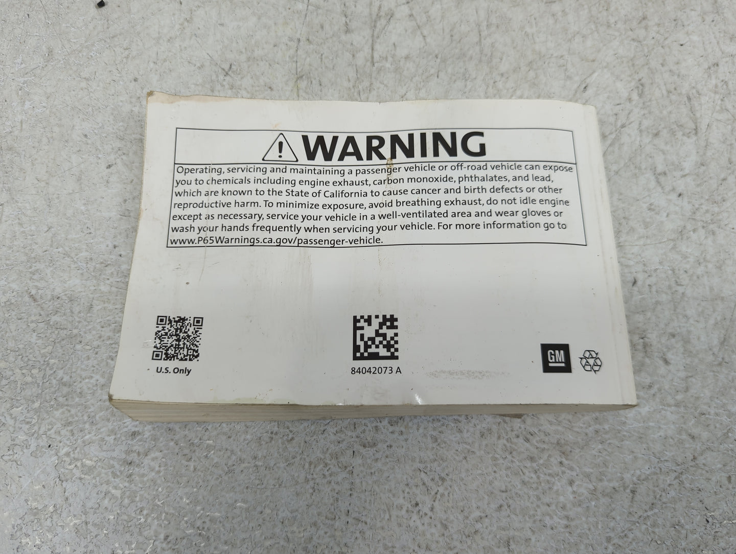 2018 Chevrolet Cruze Owners Manual Book Guide OEM Used Auto Parts - Oemusedautoparts1.com