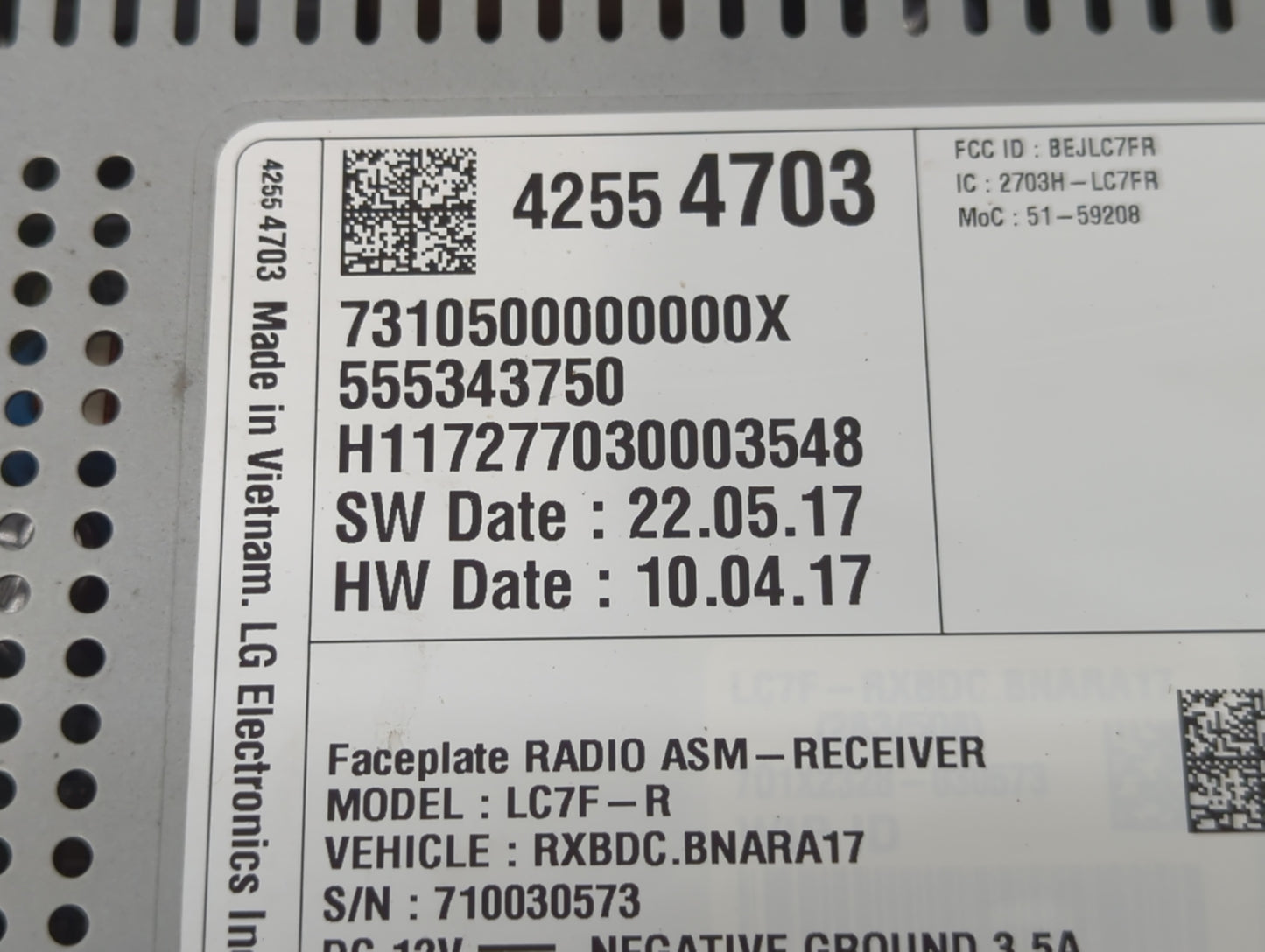 2018 Chevrolet Cruze Radio AM FM Cd Player Receiver Replacement P/N:555343750 Fits Fits 2019 2020 2021 OEM Used Auto Parts -