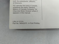 2018 Chevrolet Cruze Owners Manual Book Guide P/N:84042073 A OEM Used Auto Parts - Oemusedautoparts1.com