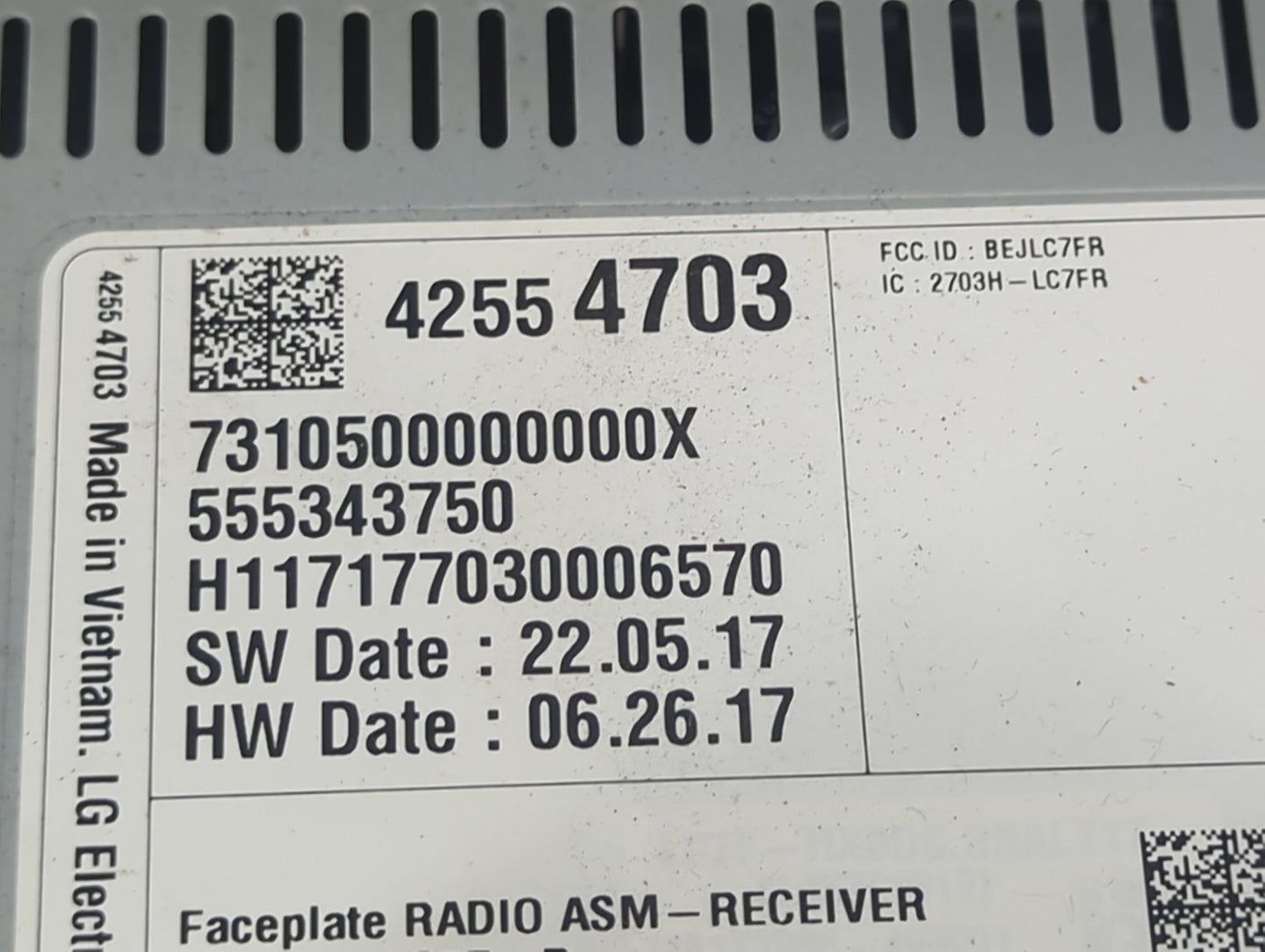 2018 Chevrolet Cruze Information Display Screen 1494928 - Oemusedautoparts1.com