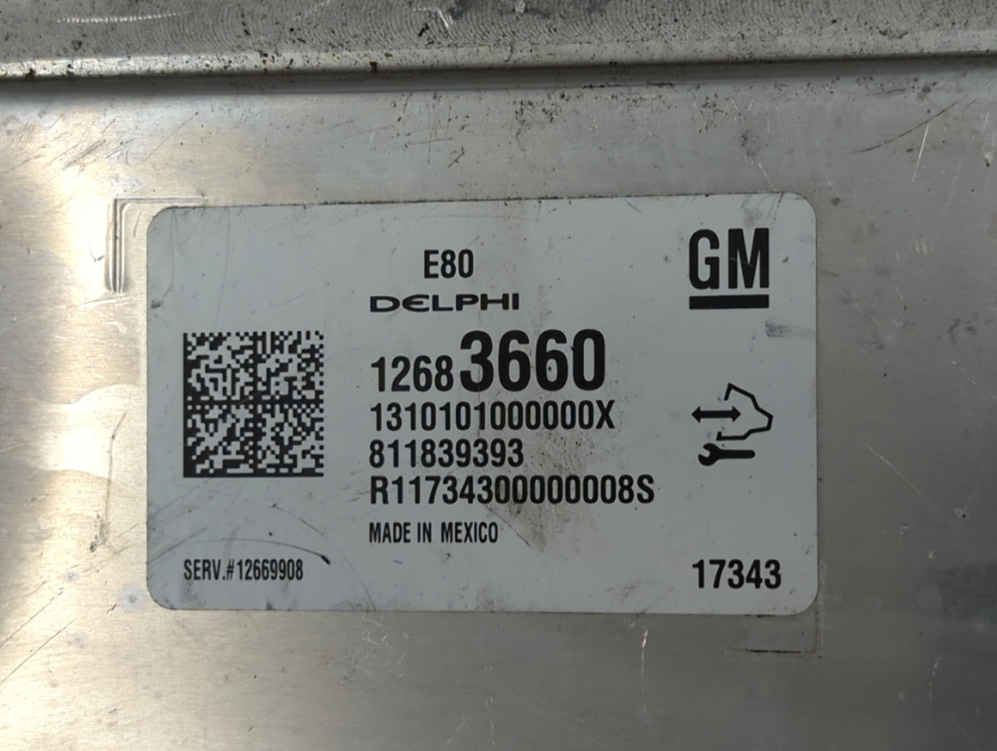 2017-2019 Chevrolet Cruze PCM Engine Control Computer ECU ECM PCU OEM P/N:811839393 12683660 Fits OEM Used Auto Parts - Oemu