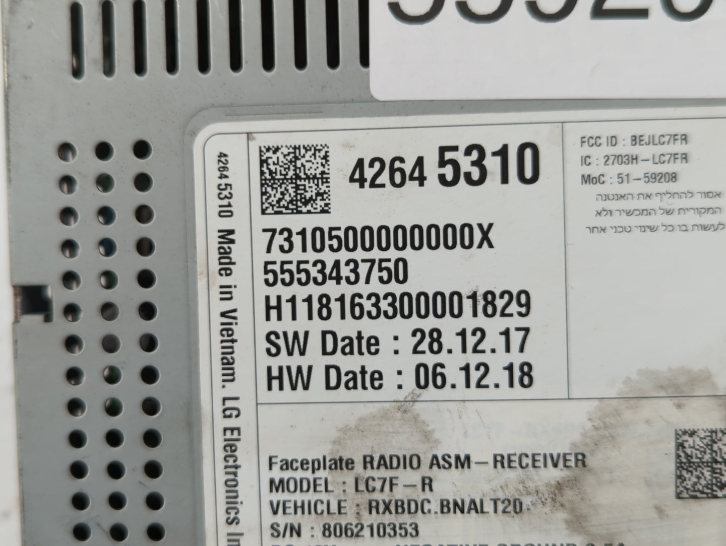 2018-2018 Chevrolet Cruze Am Fm Cd Player Radio Receiver - Oemusedautoparts1.com