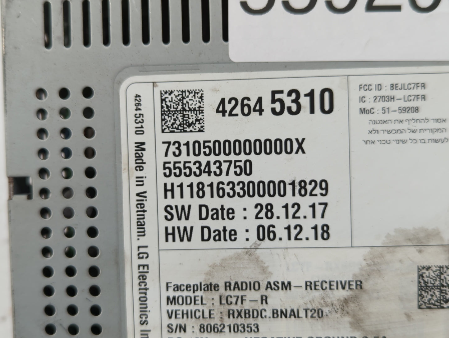 2018-2018 Chevrolet Cruze Am Fm Cd Player Radio Receiver - Oemusedautoparts1.com