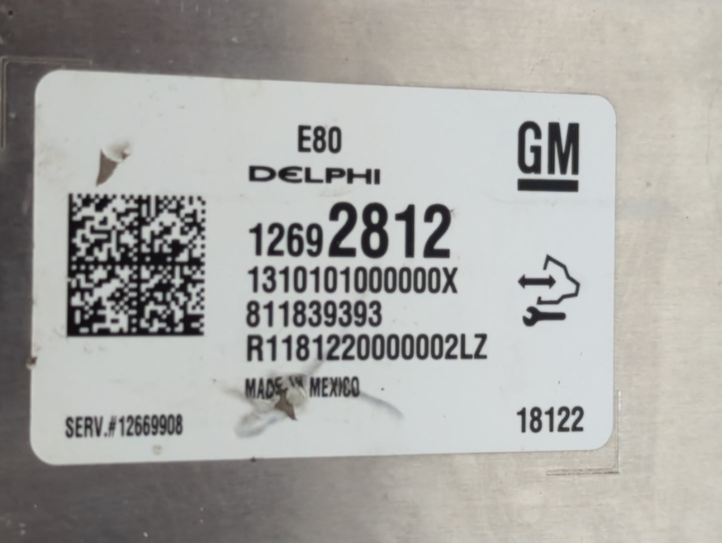 2017-2019 Chevrolet Cruze PCM Engine Control Computer ECU ECM PCU OEM P/N:12692812 Fits Fits 2017 2018 2019 2020 2021 2022 O