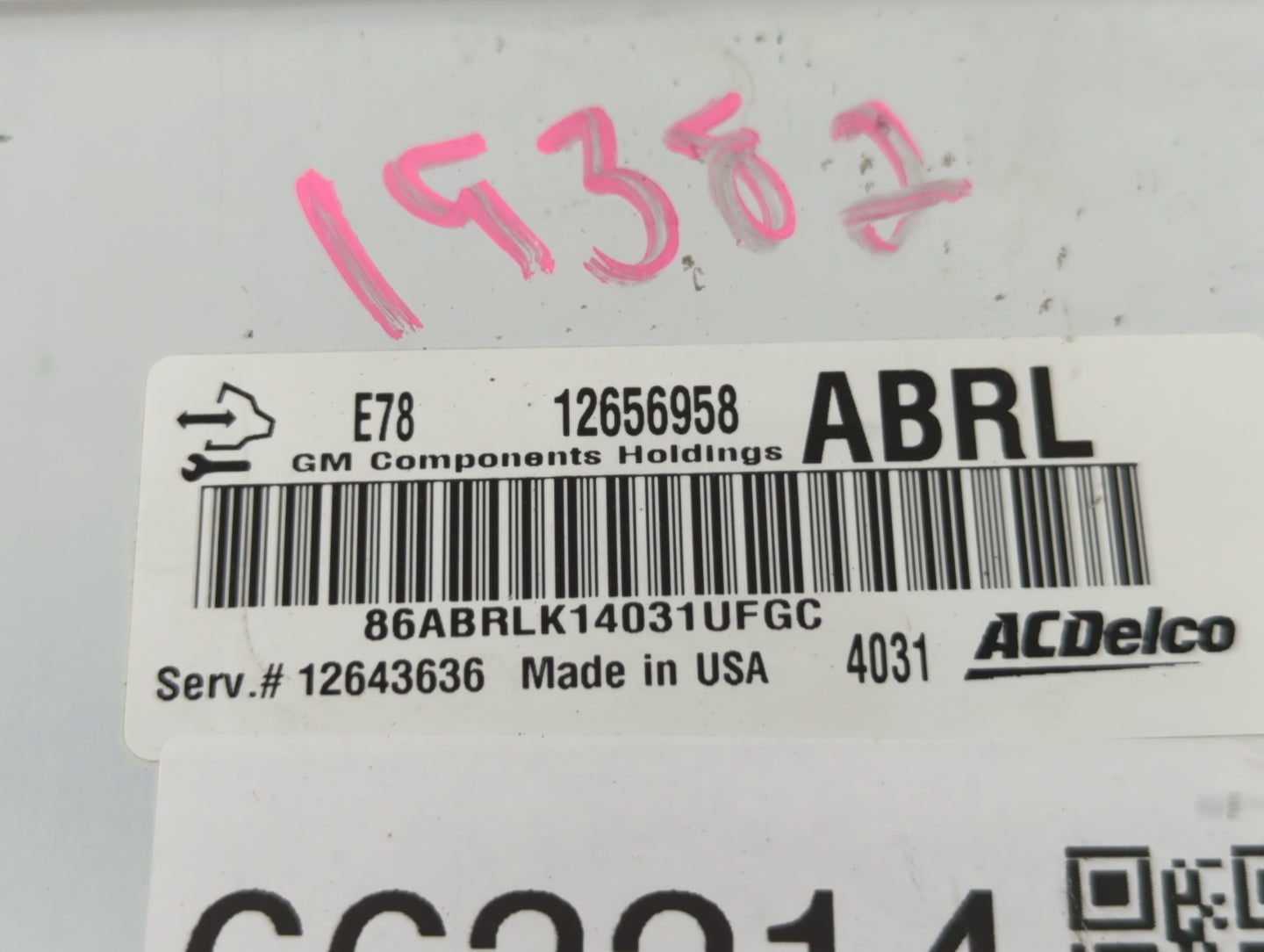 2012-2016 Chevrolet Cruze PCM Engine Control Computer ECU ECM PCU OEM P/N:12656958 Fits Fits 2011 2012 2013 2014 2015 2016 O
