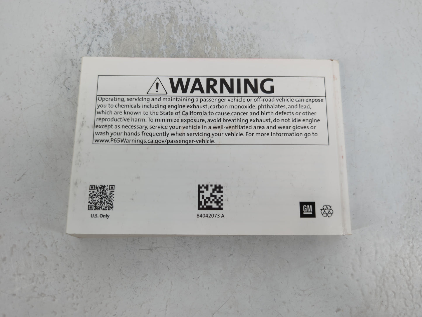 2018 Chevrolet Cruze Owners Manual Book Guide P/N:84042073 A OEM Used Auto Parts - Oemusedautoparts1.com