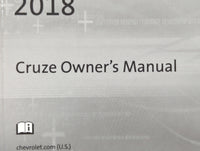 2018 Chevrolet Cruze Owners Manual Book Guide P/N:84042073 A OEM Used Auto Parts - Oemusedautoparts1.com