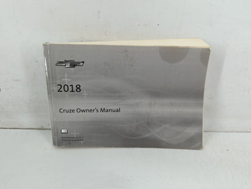 2018 Chevrolet Cruze Owners Manual Book Guide P/N:84042073 A OEM Used Auto Parts - Oemusedautoparts1.com