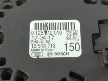 2017-2019 Chevrolet Cruze Alternator Replacement Generator Charging Assembly Engine OEM P/N:13 513 713 Fits Fits 2017 2018 2019 OEM Used Auto Parts