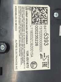 2018 Chevrolet Equinox Climate Control Module Temperature AC/Heater Replacement P/N:84175393 QFGM604A, QFGM631A, 10R-051670 