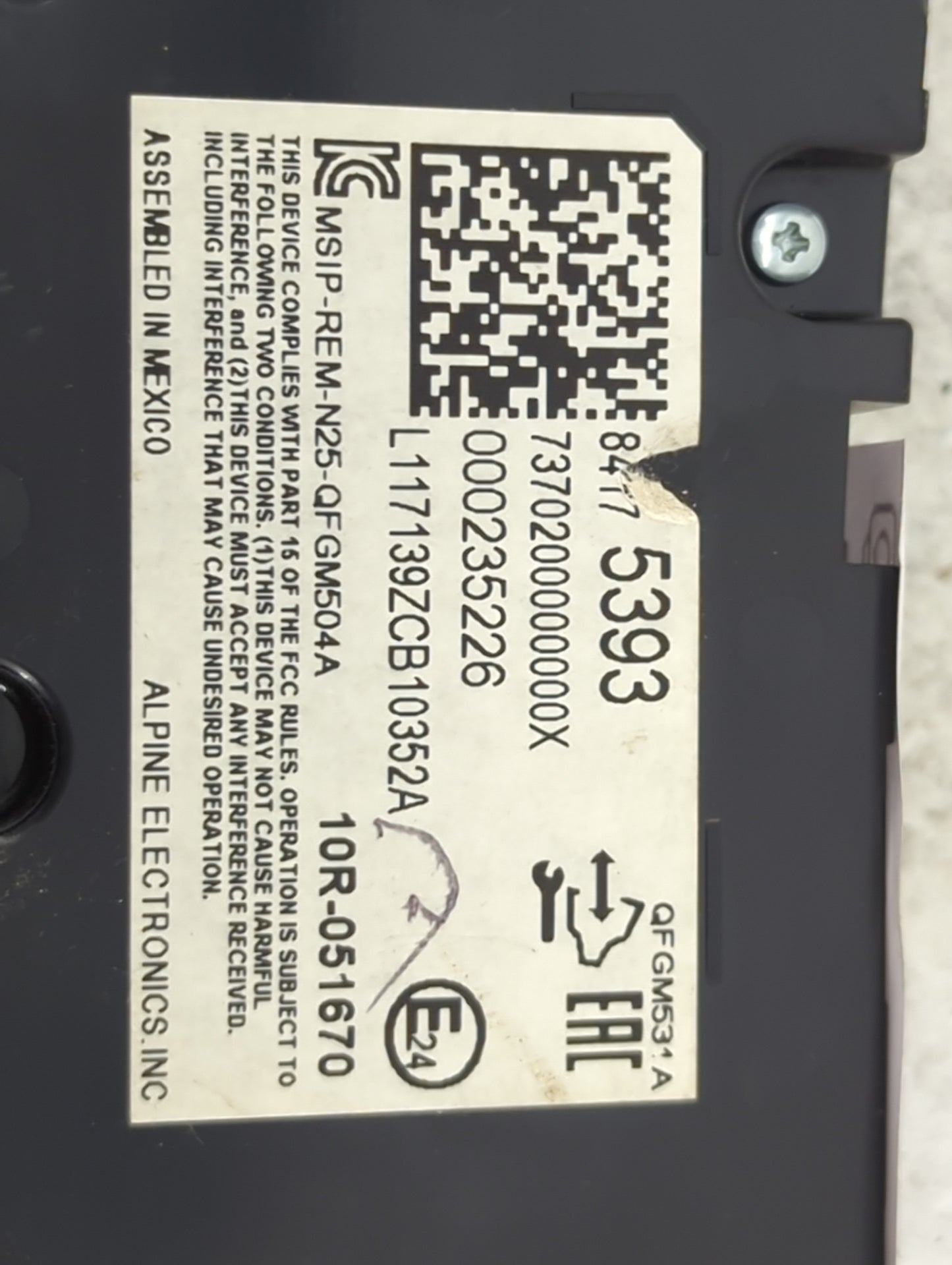 2018 Chevrolet Equinox Climate Control Module Temperature AC/Heater Replacement P/N:84775393 MSIP-REM-N25-QFGM504A, QFGM531A
