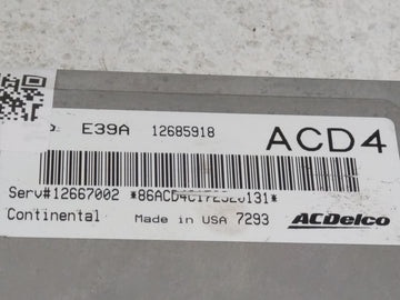 2017-2020 Chevrolet Impala PCM Engine Control Computer ECU ECM PCU OEM P/N:12685918 Fits Fits 2017 2018 2019 2020 OEM Used Auto Parts