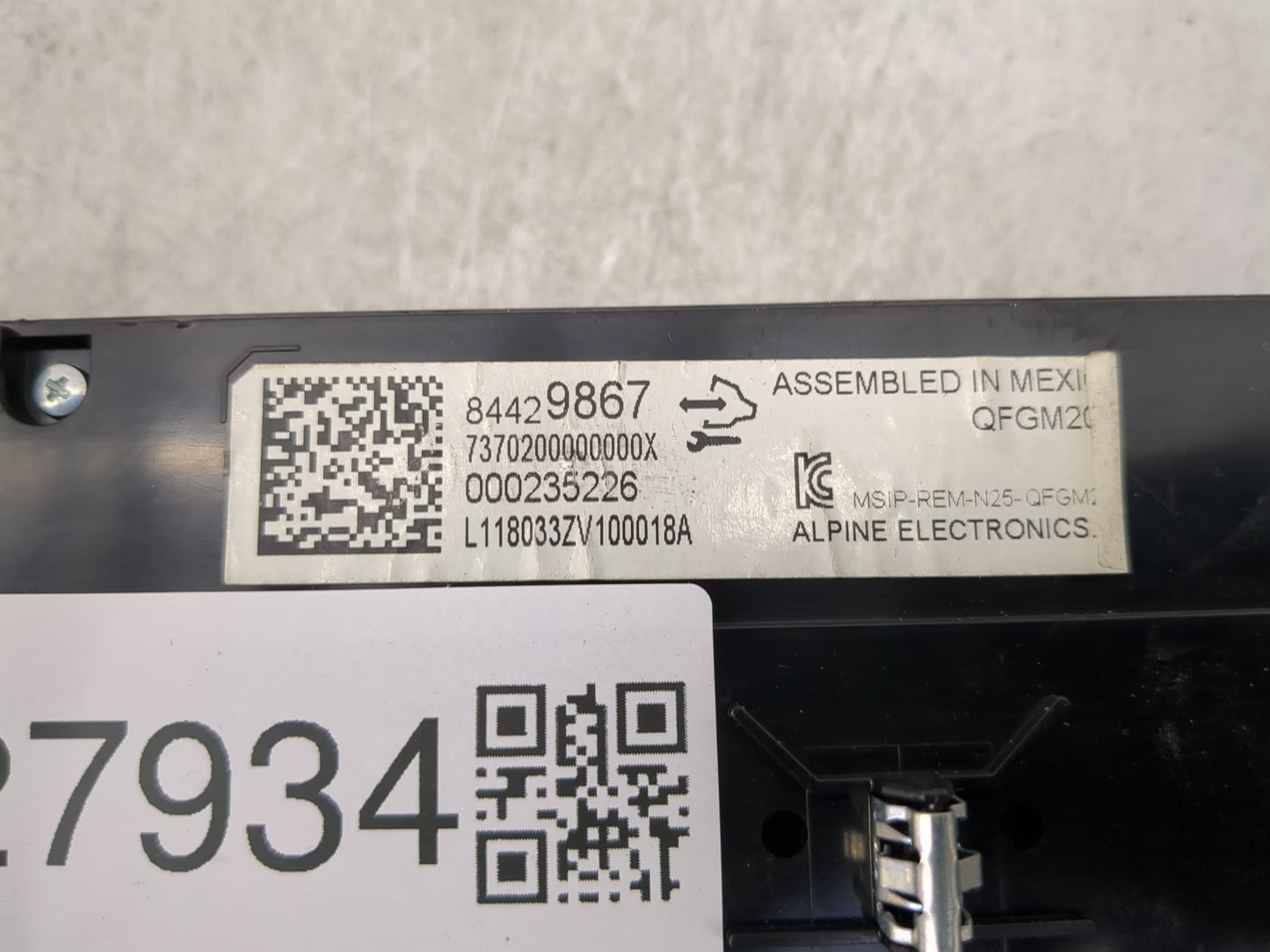 2014-2020 Chevrolet Impala Climate Control Module Temperature AC/Heater Replacement P/N:84429867 Fits OEM Used Auto Parts - 