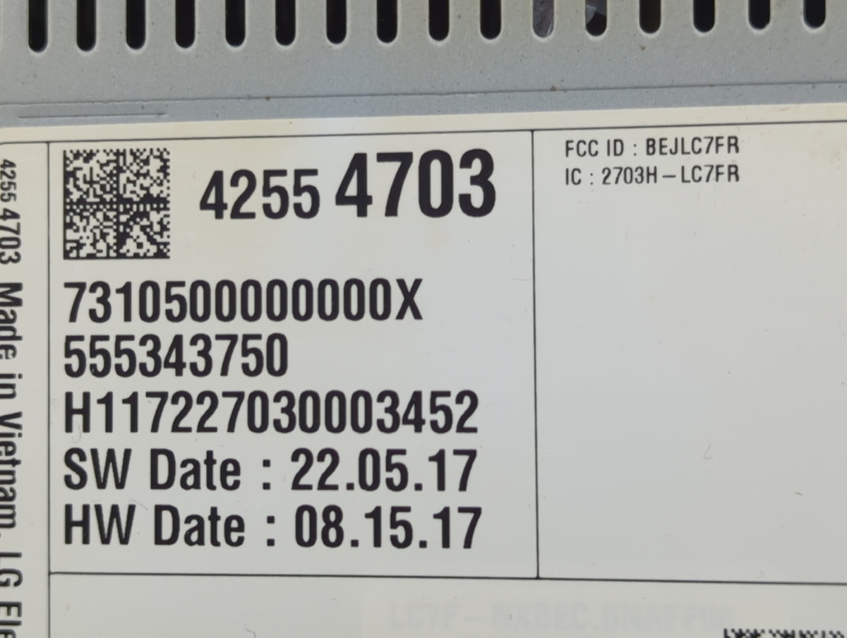 2018 Chevrolet Malibu Information Radio Display Screen Black - Oemusedautoparts1.com
