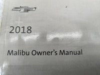 2018 Chevrolet Malibu Owners Manual Book Guide P/N:23378946 B OEM Used Auto Parts - Oemusedautoparts1.com