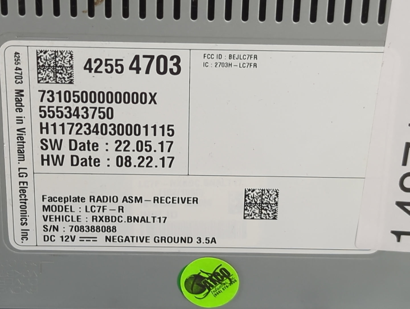 2018 Chevrolet Malibu Information Display Screen 1487115 - Oemusedautoparts1.com