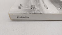 2018 Chevrolet Malibu Owners Manual Book Guide OEM Used Auto Parts - Oemusedautoparts1.com