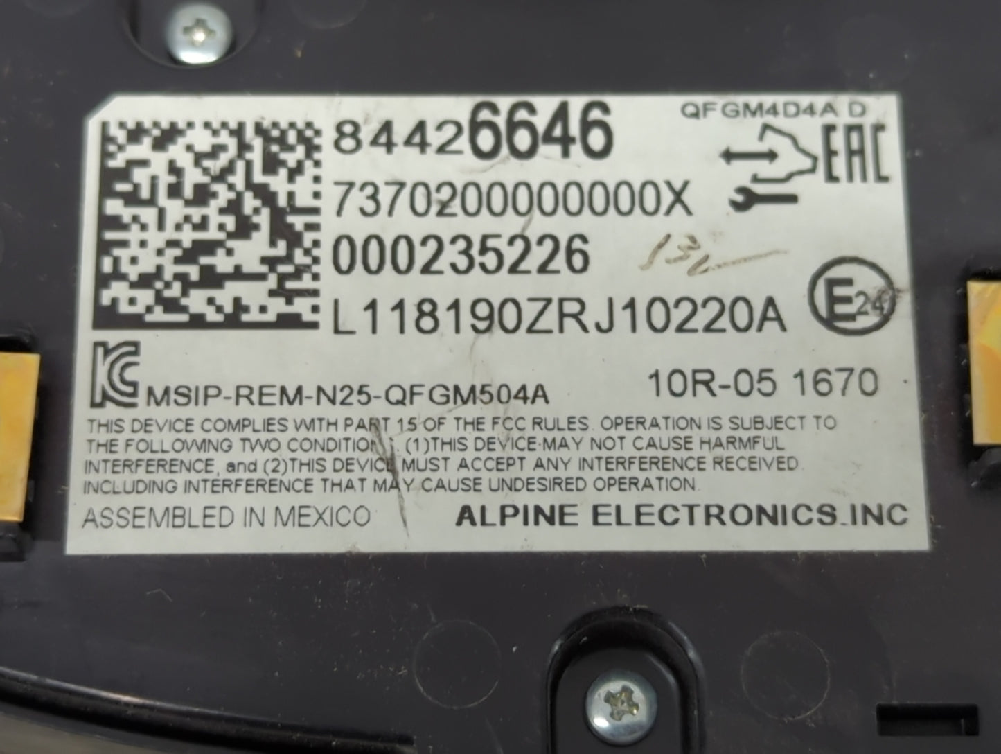 2018 Chevrolet Malibu Climate Control Module Temperature AC/Heater Replacement P/N:84426646 Fits OEM Used Auto Parts - Oemus