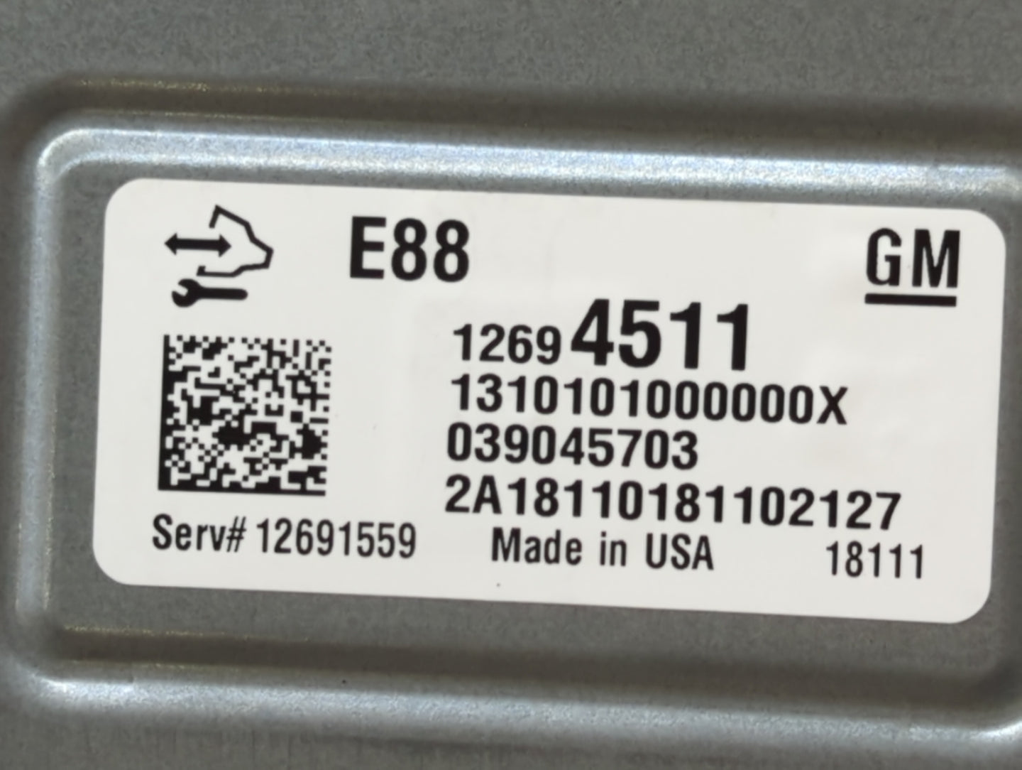2018-2019 Chevrolet Malibu PCM Engine Control Computer ECU ECM PCU OEM P/N:12691559 12694511, 12680194 Fits Fits 2018 2019 O