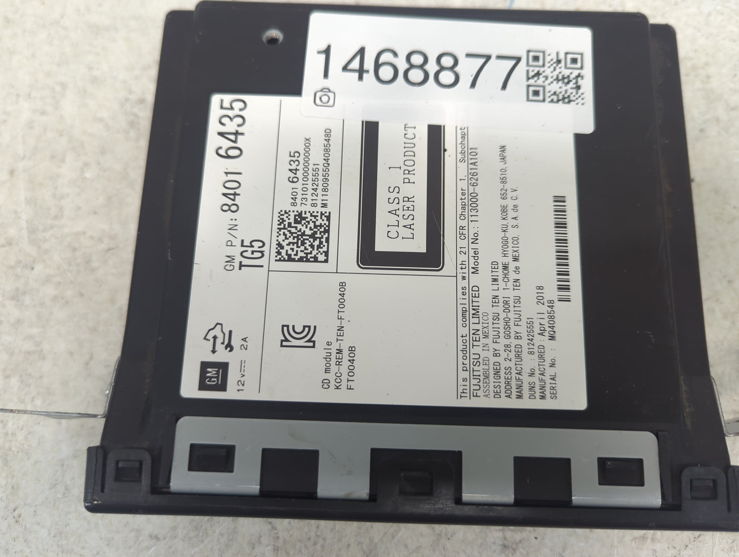 2015-2019 Chevrolet Silverado 1500 Audio Cd Disc Player 1468877 - Oemusedautoparts1.com