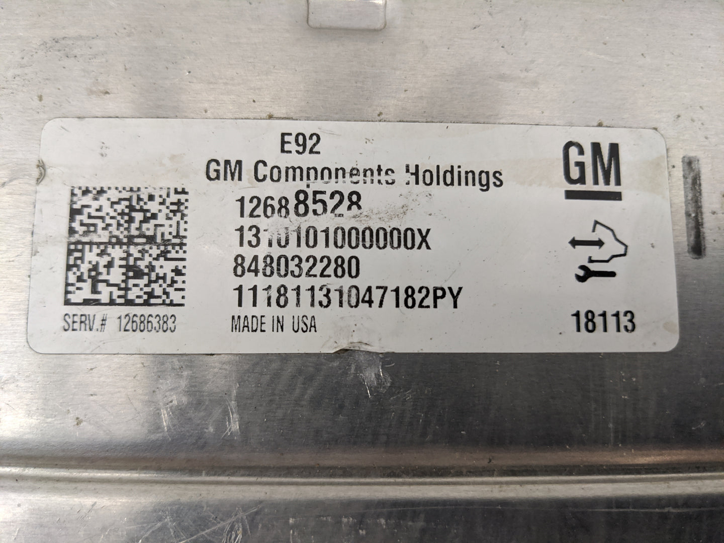 2016-2018 Chevrolet Silverado 1500 PCM Engine Control Computer ECU ECM PCU OEM P/N:12688528 12686383 Fits Fits 2016 2017 201