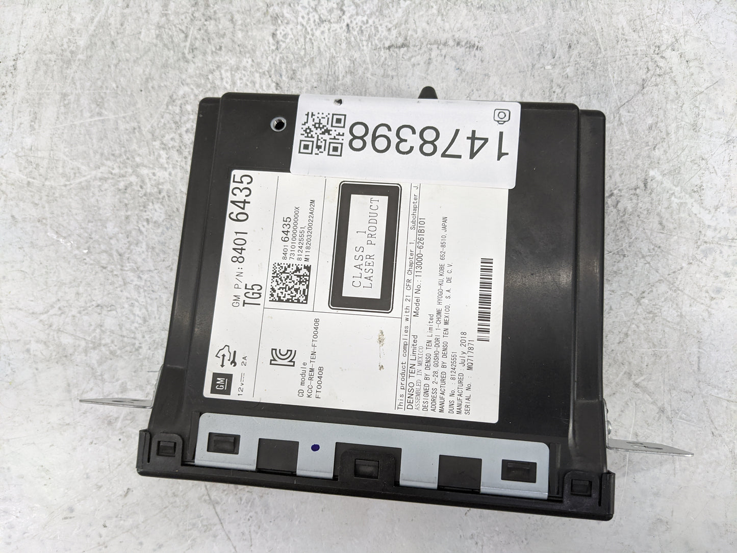 2015-2019 Chevrolet Silverado 1500 Audio Cd Disc Player 1478398 - Oemusedautoparts1.com