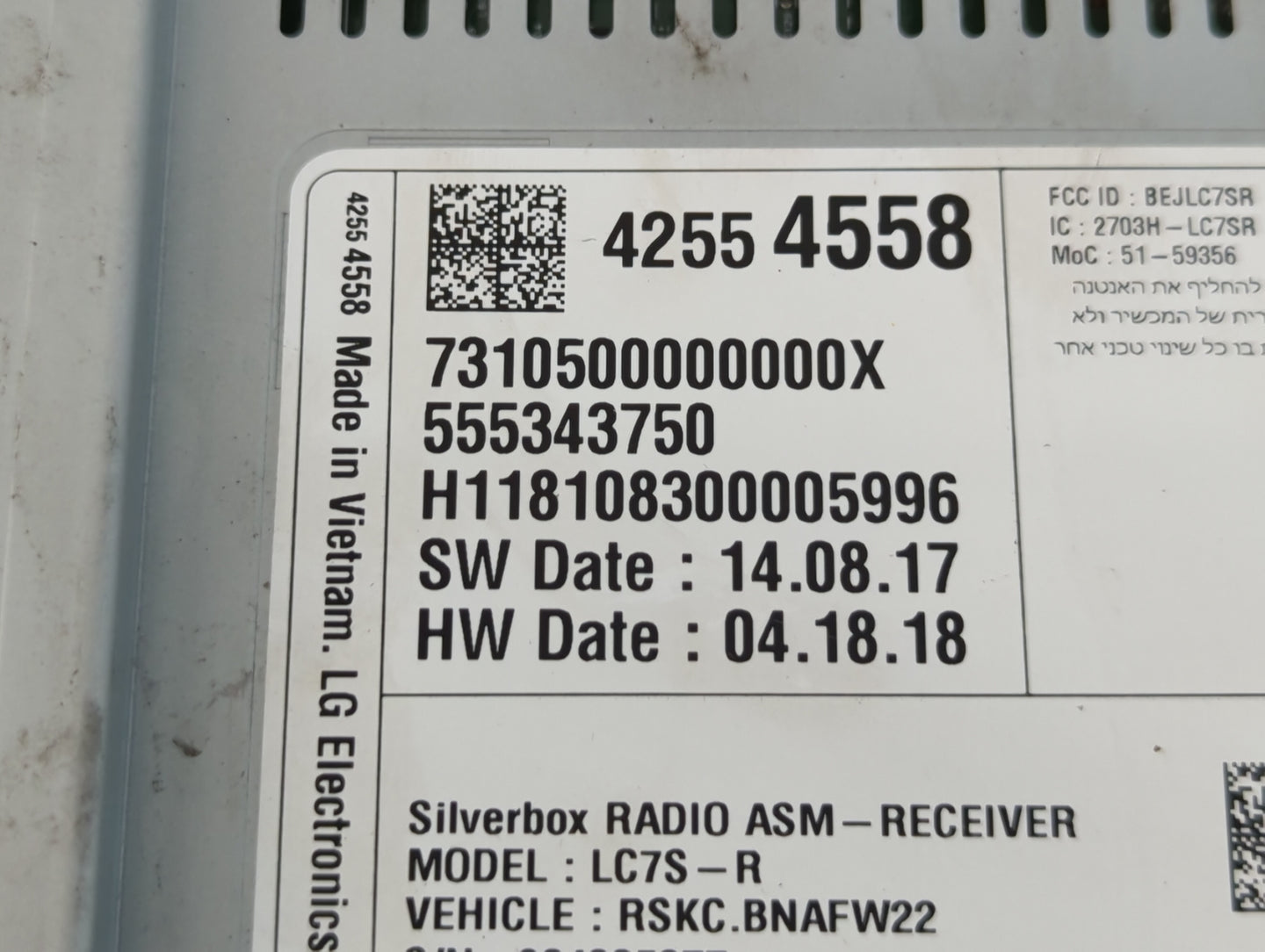 2018 Chevrolet Silverado 1500 Radio AM FM Cd Player Receiver Replacement P/N:42554558 Fits Fits 2019 OEM Used Auto Parts - O