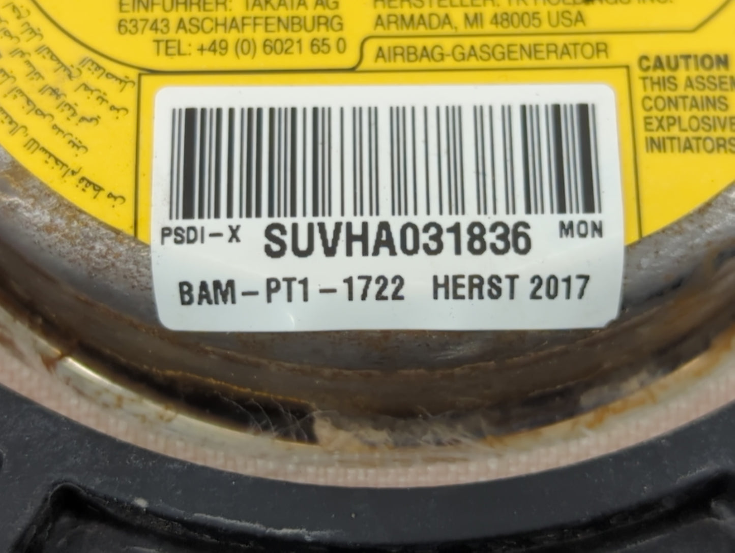 2014-2019 Chevrolet Sonic Air Bag Driver Left Steering Wheel Mounted Fits Fits 2014 2015 2016 2017 2018 2019 OEM Used Auto P