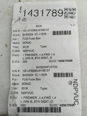 compare product 2017-2019 Chevrolet Sonic ABS Pump Control Module Replacement P/N:42573471 078286829, 923471NMJTD1L04C Fits Fits 2017 2018 2019 OEM Used Auto Parts