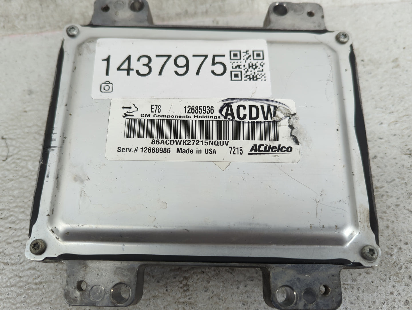 2017-2019 Chevrolet Sonic PCM Engine Control Computer ECU ECM PCU OEM P/N:12685936, 12668986 Fits Fits 2017 2018 2019 2020 2