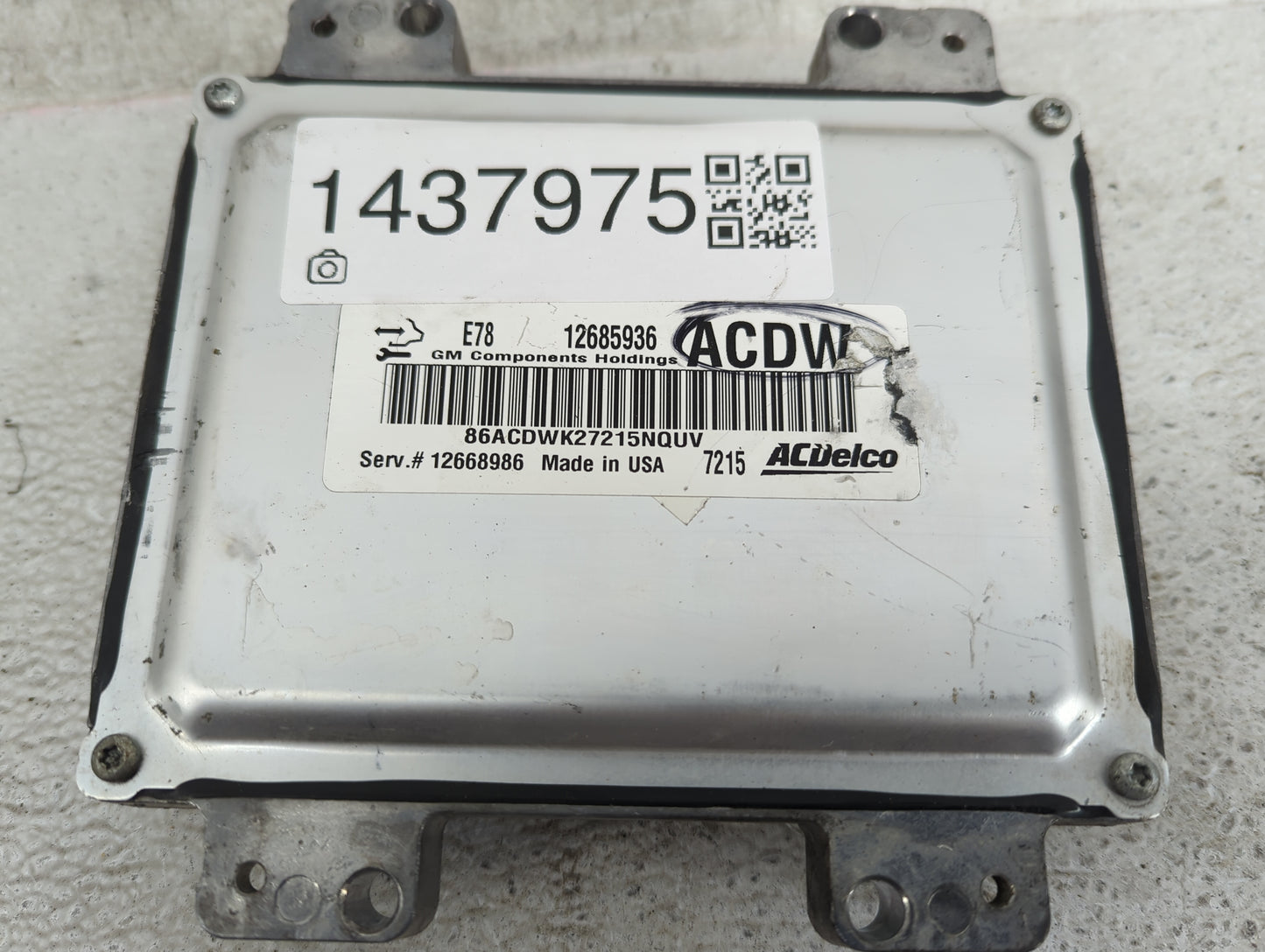 2017-2019 Chevrolet Sonic PCM Engine Control Computer ECU ECM PCU OEM P/N:12685936, 12668986 Fits Fits 2017 2018 2019 2020 2