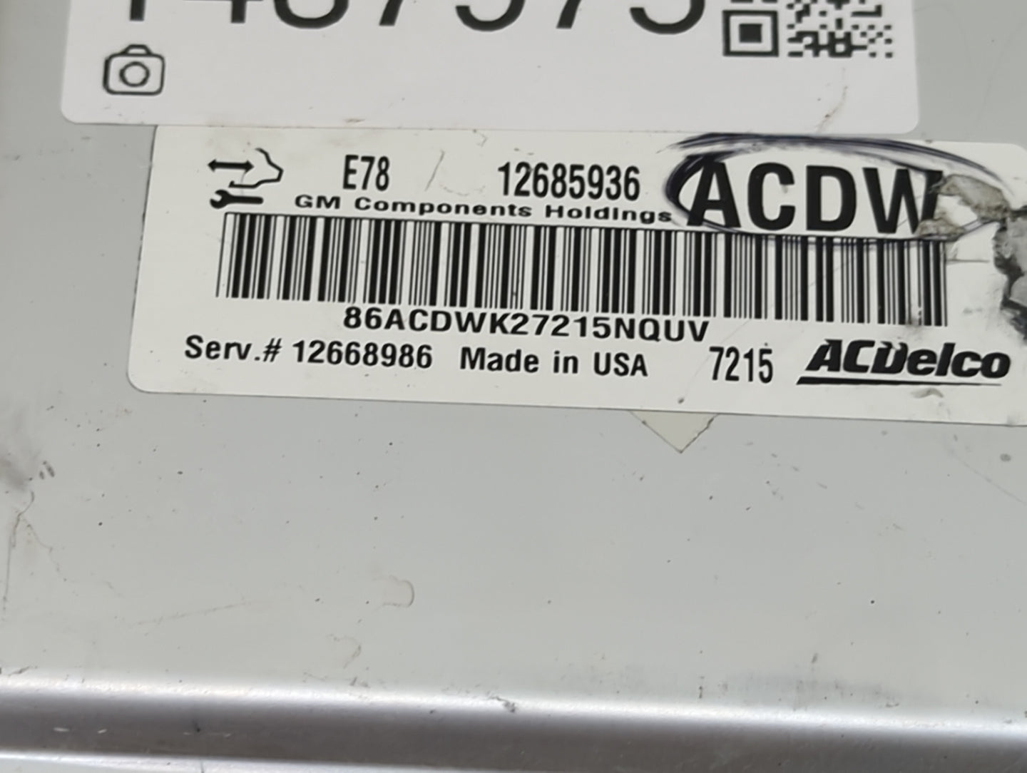 2017-2019 Chevrolet Sonic PCM Engine Control Computer ECU ECM PCU OEM P/N:12685936, 12668986 Fits Fits 2017 2018 2019 2020 2
