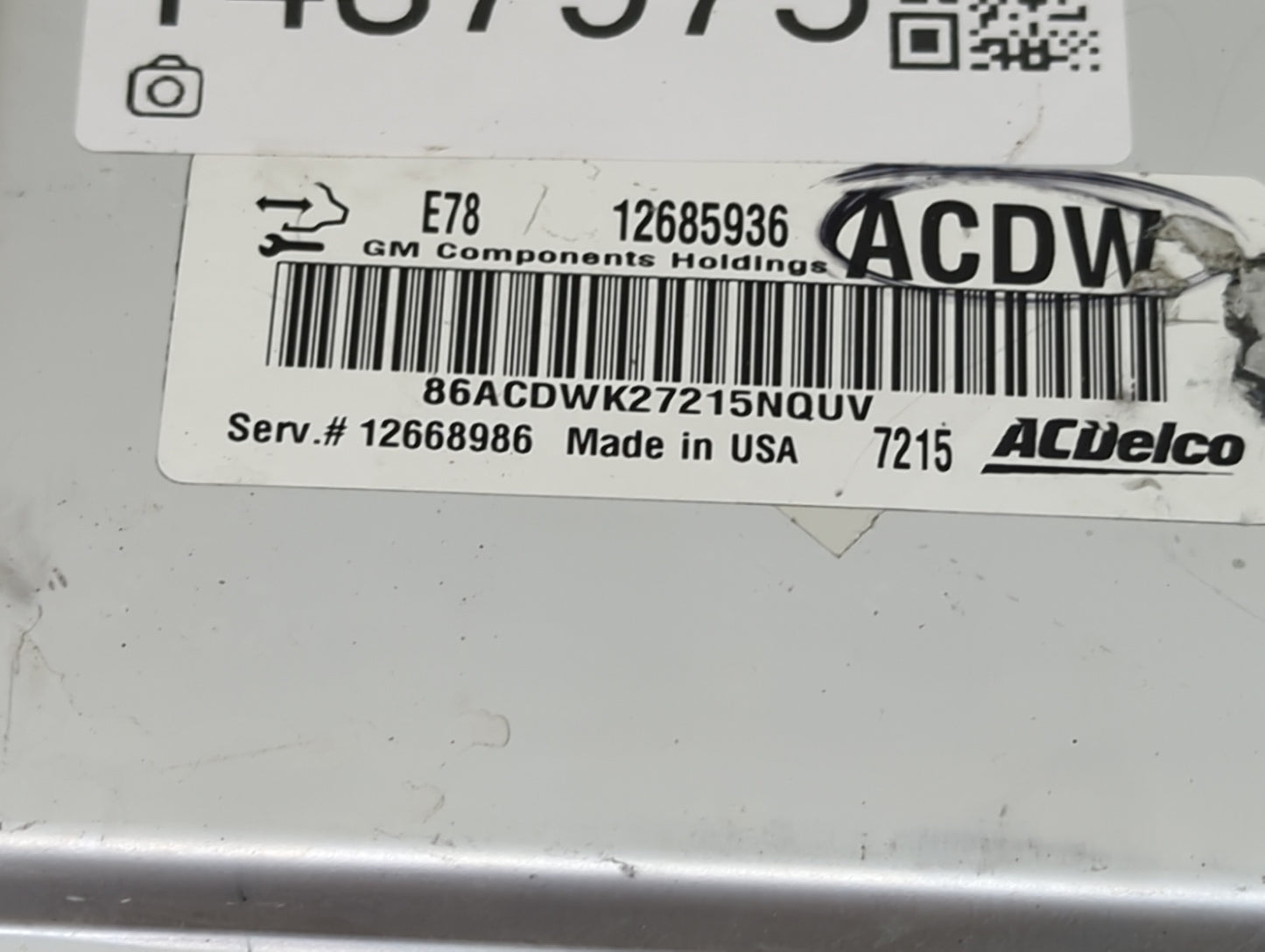 2017-2019 Chevrolet Sonic PCM Engine Control Computer ECU ECM PCU OEM P/N:12685936, 12668986 Fits Fits 2017 2018 2019 2020 2
