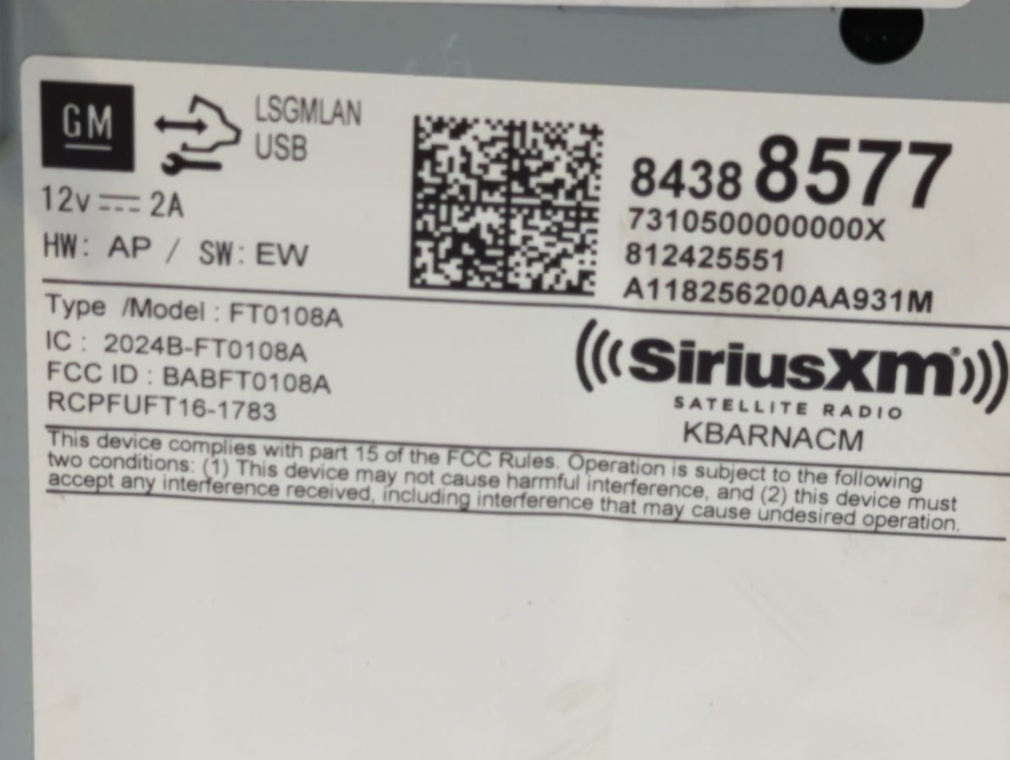 2018-2018 Chevrolet Sonic Am Fm Cd Player Radio Receiver - Oemusedautoparts1.com
