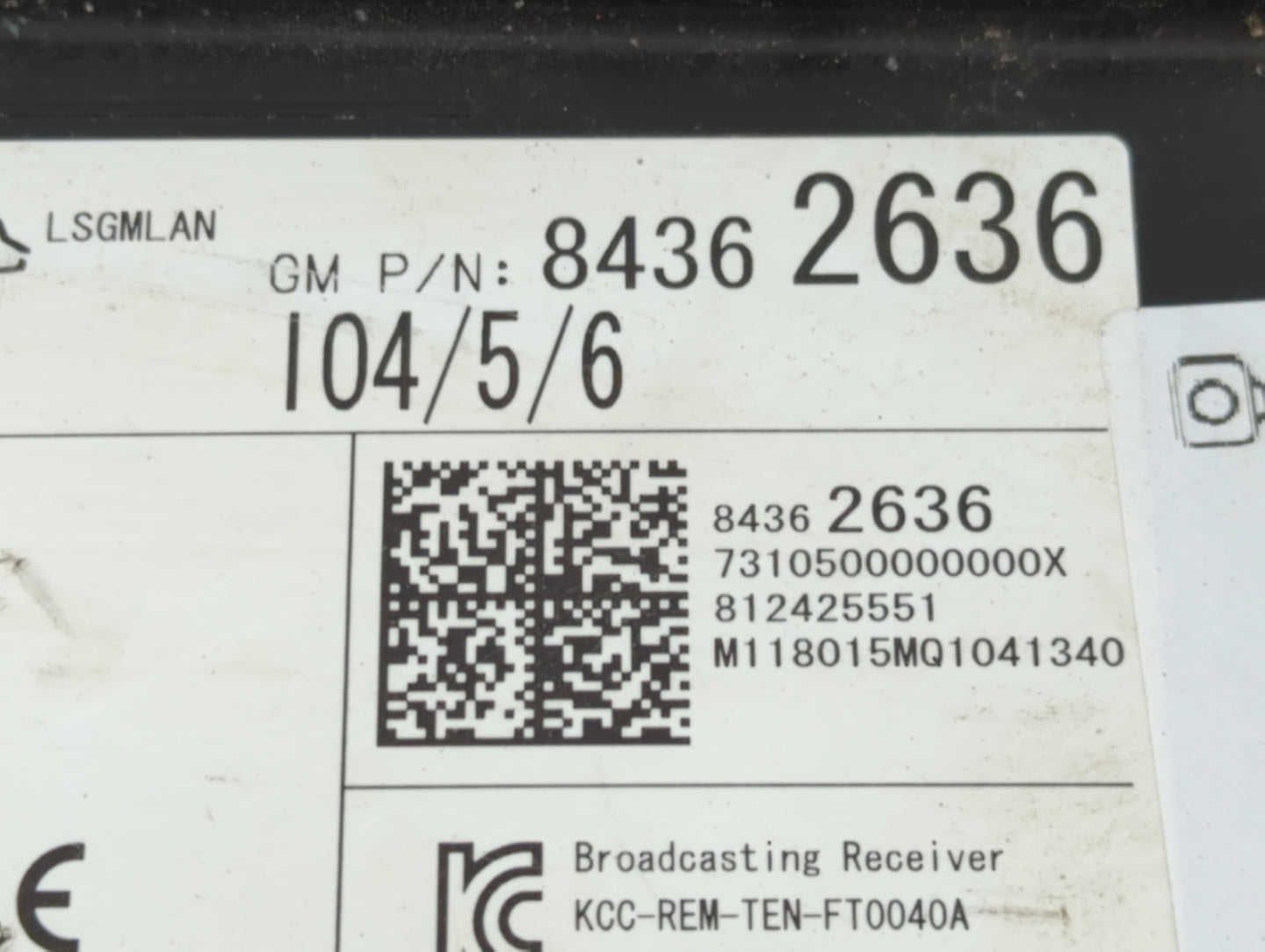 2017-2018 Chevrolet Tahoe Radio AM FM Cd Player Receiver Replacement P/N:84362636 Fits Fits 2017 2018 2019 OEM Used Auto Par