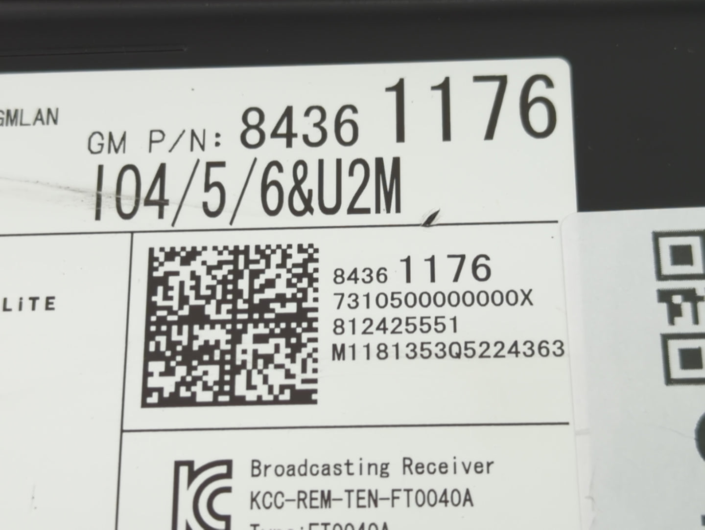 2018-2020 Chevrolet Tahoe Radio AM FM Cd Player Receiver Replacement P/N:84361176 Fits Fits 2018 2019 2020 OEM Used Auto Par