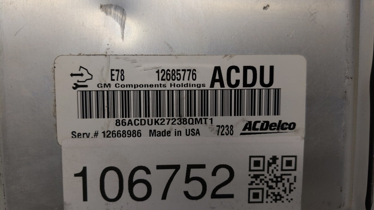 2017-2021 Chevrolet Trax PCM Engine Control Computer ECU ECM PCU OEM P/N:12679097 12670309 Fits Fits 2017 2018 2019 2020 202