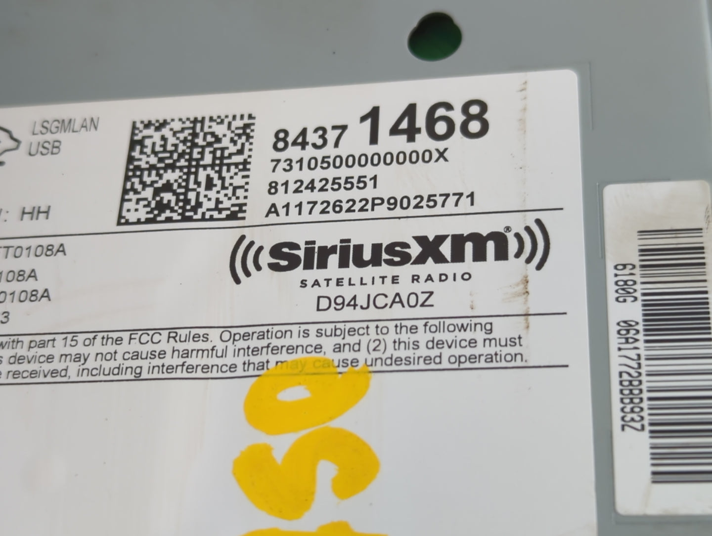 2018 Chevrolet Trax Radio AM FM Cd Player Receiver Replacement P/N:84371468 Fits OEM Used Auto Parts - Oemusedautoparts1.com