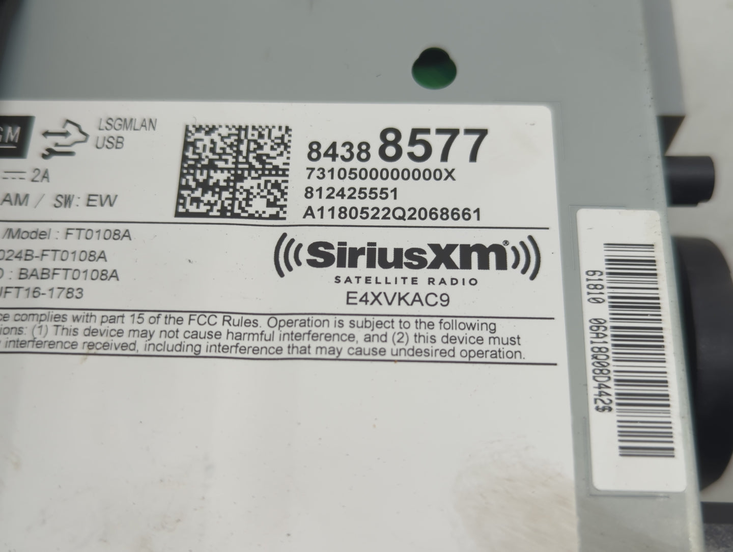 2017-2020 Chevrolet Trax Radio AM FM Cd Player Receiver Replacement P/N:84388577 Fits Fits 2017 2018 2019 2020 OEM Used Auto