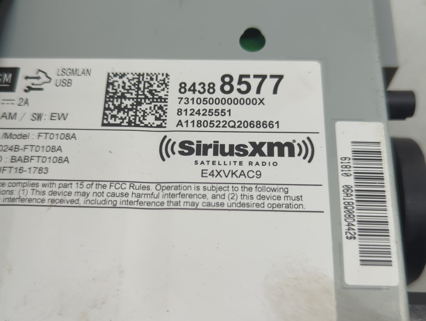 2017-2020 Chevrolet Trax Radio AM FM Cd Player Receiver Replacement P/N:84388577 Fits Fits 2017 2018 2019 2020 OEM Used Auto