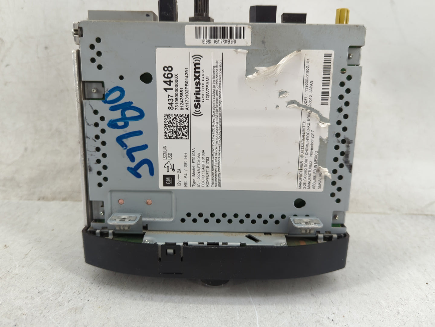 2018-2019 Chevrolet Trax Radio AM FM Cd Player Receiver Replacement P/N:84371468 FT0108A, BA5BFT0108A Fits Fits 2018 2019 OE