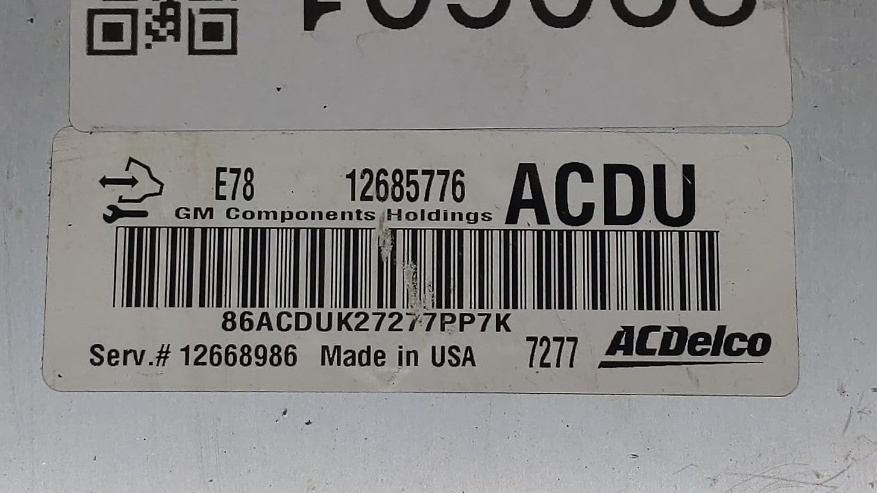 2017-2018 Chevrolet Trax PCM Engine Control Computer ECU ECM PCU OEM P/N:12668986 12695536, 12670309 Fits Fits 2017 2018 201
