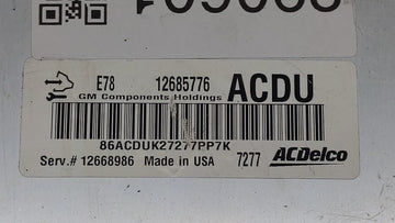 2017-2018 Chevrolet Trax PCM Engine Control Computer ECU ECM PCU OEM P/N:12668986 12695536, 12670309 Fits Fits 2017 2018 2019 OEM Used Auto Parts