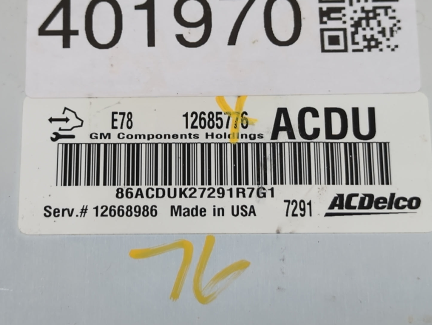2017-2018 Chevrolet Trax PCM Engine Control Computer ECU ECM PCU OEM P/N:12692201 12679097, 12685776 Fits Fits 2017 2018 201