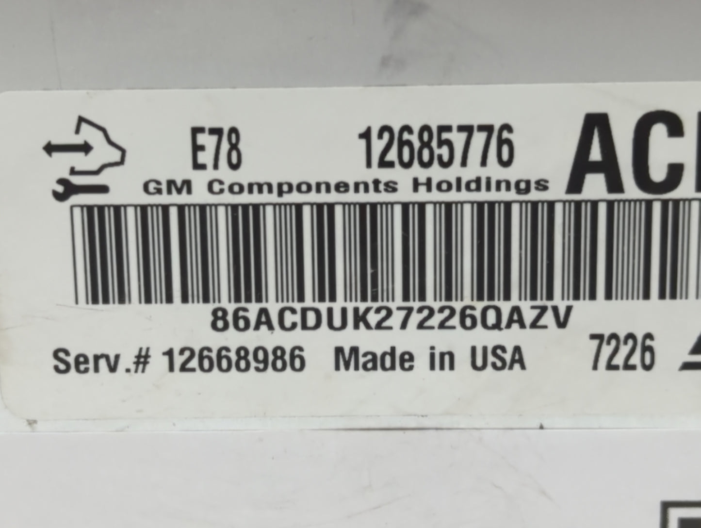 2017-2021 Chevrolet Trax PCM Engine Control Computer ECU ECM PCU OEM P/N:12668986 12685776 Fits Fits 2017 2018 2019 2020 202