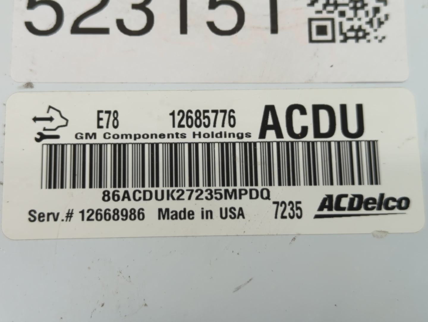 2017-2021 Chevrolet Trax PCM Engine Control Computer ECU ECM PCU OEM P/N:12668986 12685776 Fits Fits 2017 2018 2019 2020 202