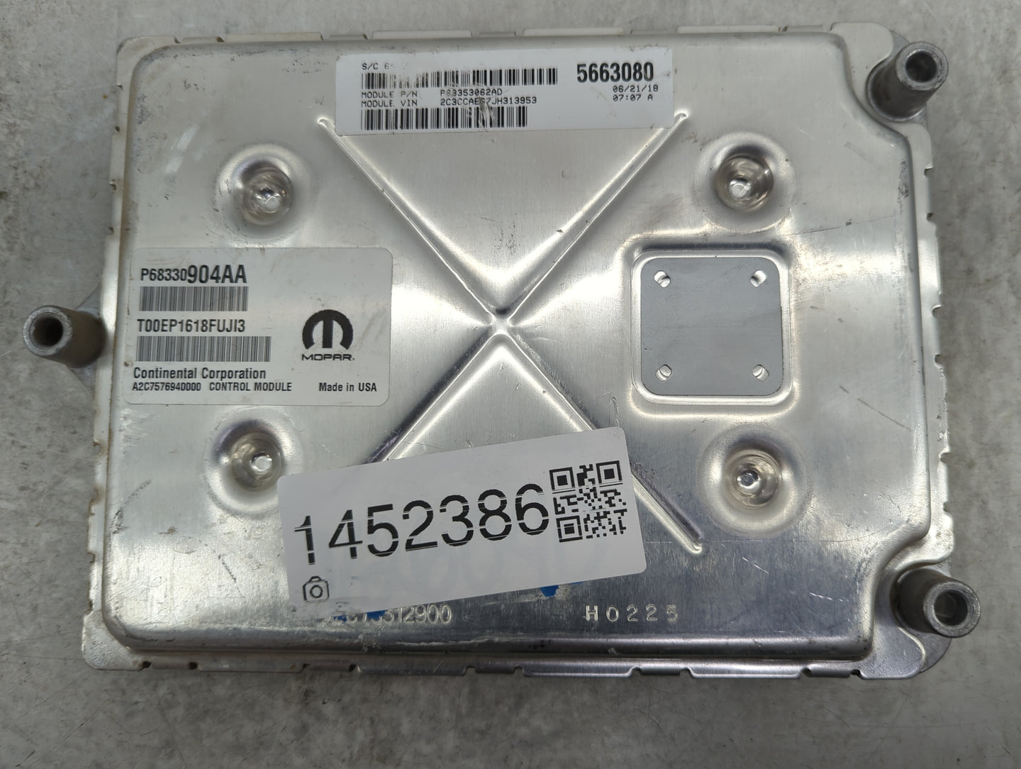 2018-2019 Chrysler 300 PCM Engine Control Computer ECU ECM PCU OEM P/N:P68330904AA A2C73312800, A2C7576940000 Fits Fits 2018