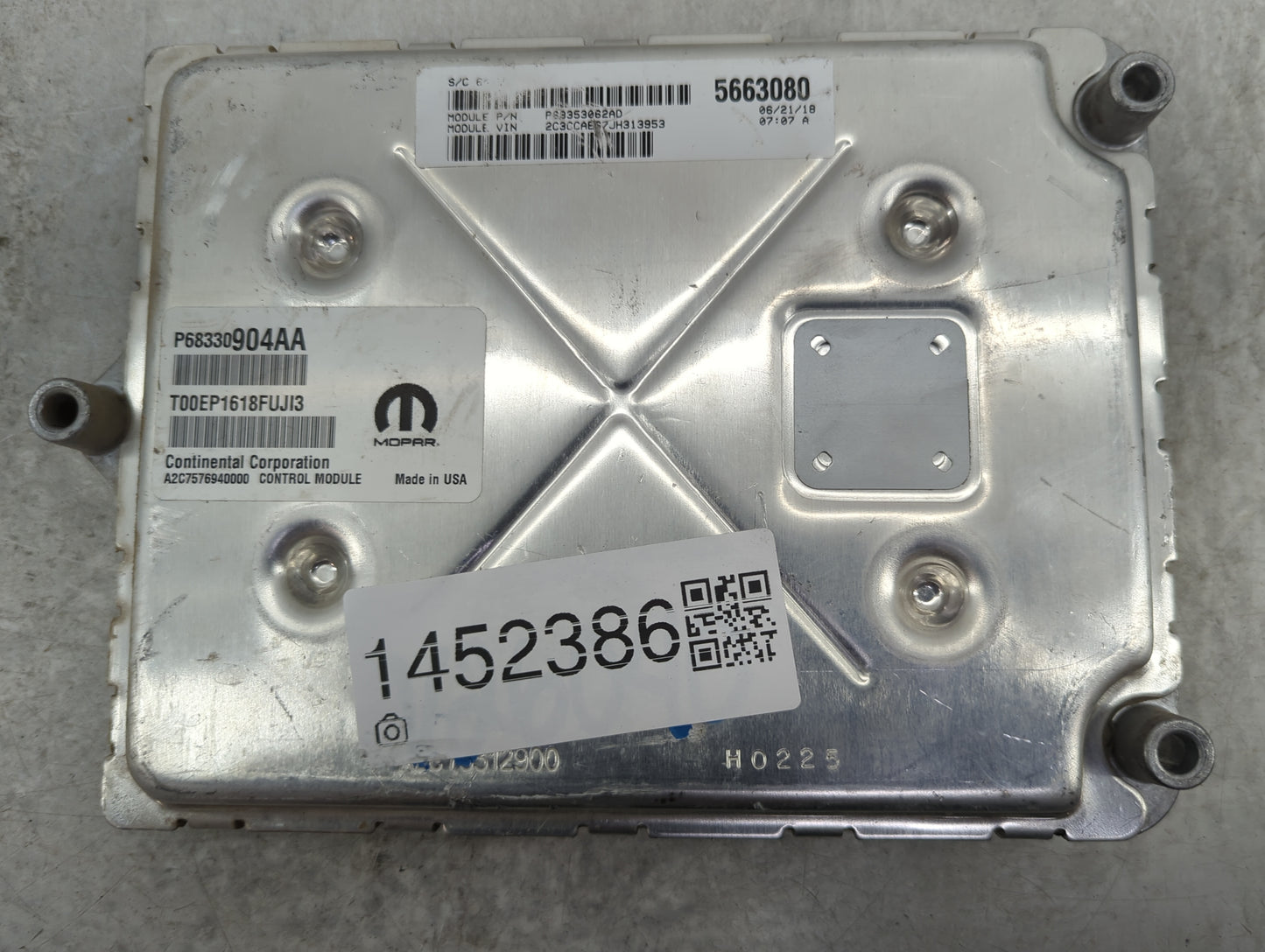 2018-2019 Chrysler 300 PCM Engine Control Computer ECU ECM PCU OEM P/N:P68330904AA A2C73312800, A2C7576940000 Fits Fits 2018