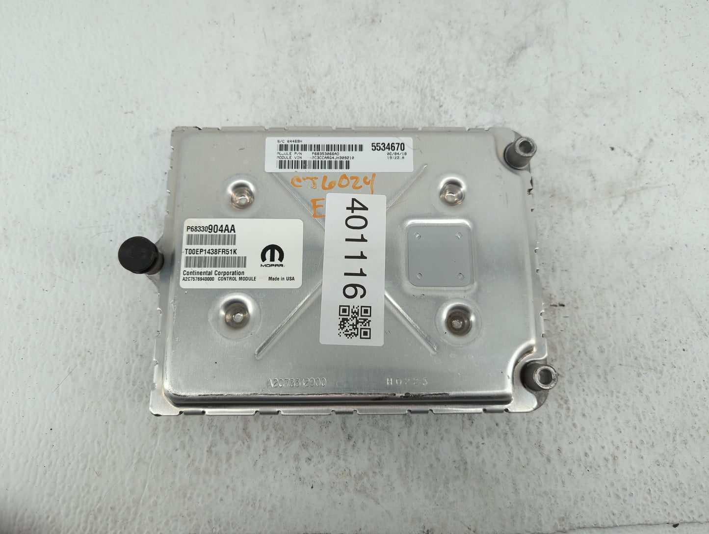 2018 Chrysler 300 PCM Engine Control Computer ECU ECM PCU OEM P/N:P68330904AA P68395663AD, P68353058AD, P68353048AC Fits OEM