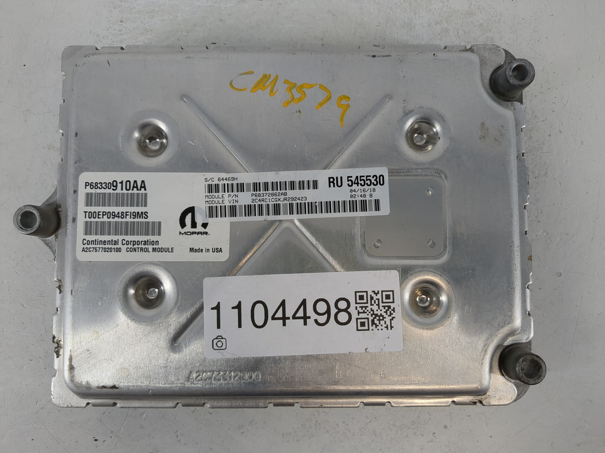 2018-2019 Chrysler Pacifica PCM Engine Control Computer ECU ECM PCU OEM P/N:P68330910AA Fits 2018 2019 2020 OEM Used Auto Pa